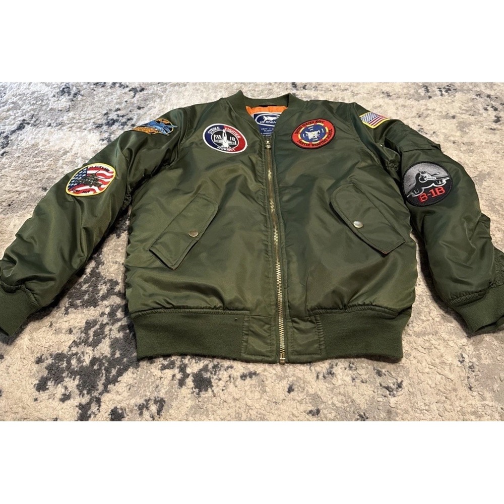 Up and Away MA-1 Flight Bomber Jacket Green Men's Sz Small NWOT